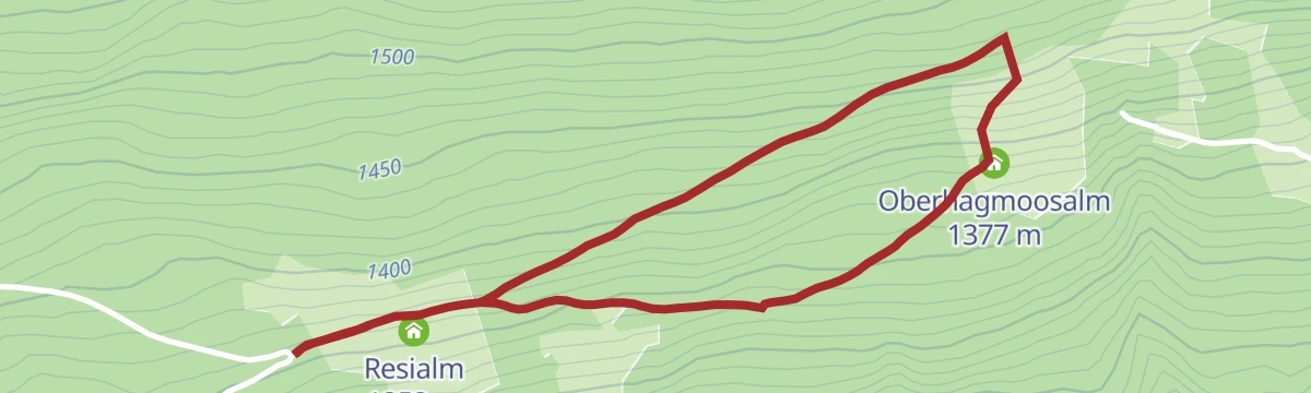 Route map: Oberhagmoosalm Rundweg